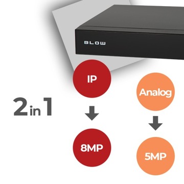 Аналоговый видеорегистратор на 16 камер, гибридный 16*IP 5в1 XVR BLOW