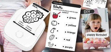Мини-принтер для термобумаги Phomemo T02 с Bluetooth, белое приложение