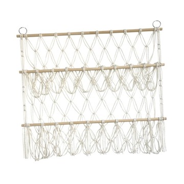 Macrame Mesh Мягкий гамак для хранения мягких игрушек, подвесной органайзер бежевого цвета