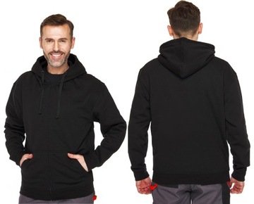 Bluza dresowa męska JHK KNG 290 z kapturem zapinana na zamek CZARNA r.S