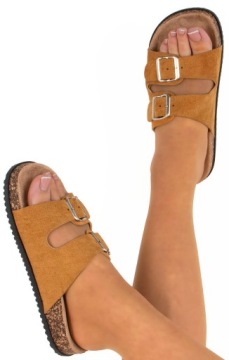 ТАПОЧКИ С ВЕРБЛЮЖЬИМИ ПРЯЖКАМИ НА ПРОБКЕ 37