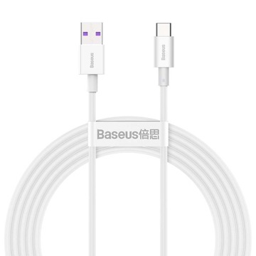 Kabel USB typ-C USB-C type-C 6A długi przewód 2m Szybkie ładowanie QC 3.0
