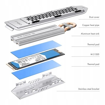 Радиатор SSD для PS5 NVME M.2 с термопрокладкой