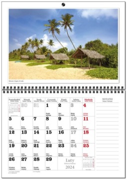 Kalendarz 2024 TERMINARZ ścienny na SPIRALCE 29x41 PODRÓŻE