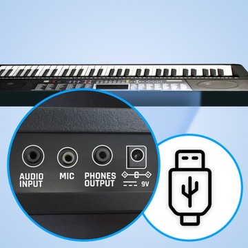Keyboard 61 klawiszy z podświetleniem LED – idealny dla początkujących