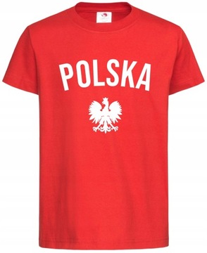 KOSZULKA KIBICA REPREZENTACJI POLSKI dziecięca 128 POLSKA Z ORZEŁKIEM ORŁEM