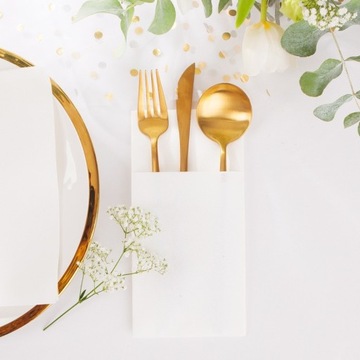 КАРМАНЫ для столовых приборов, белые, причастие, крещение, 50 шт.