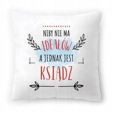 Poduszka Dla Księdza na Urodziny na Prezent z Nadrukiem ze Zdjęciem