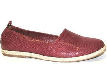 FABER skórzane bordowe espadryle 37