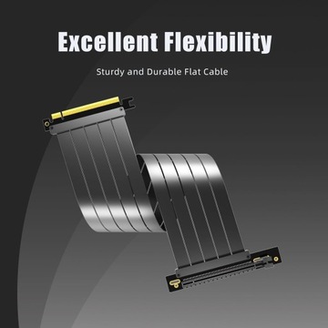 Ленточный удлинительный кабель PCI-E 4.0 X16, 32 ГБ/с, 0–90 градусов, 200 мм, 20 см