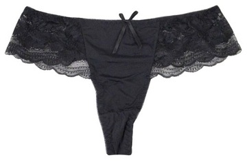 Intimidao koronkowe stringi brazyliany czarne M