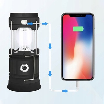 КЕМПИНГОВАЯ ЛАМПА СОЛНЕЧНАЯ СВЕТОДИОДНАЯ ФОНАРЬ POWERBANK