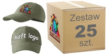 Czapka z daszkiem 6P z haftem LOGO-HAFT czapki reklamowe z nadrukiem-25 szt