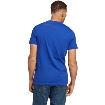 Koszulka męska adidas essentials single jersey 3-stripes niebieska ic9338 L