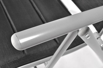 Cztery Krzesła ogrodowe składane aluminiowe MODENA czarno-srebrne x 4 szt.