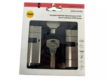 KOMPLET WKŁADEK YALE ATEST KLASA C 30/45;30/45G