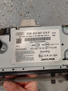 Навигационный дисплей AUDI A3 8V Lift MIB 2