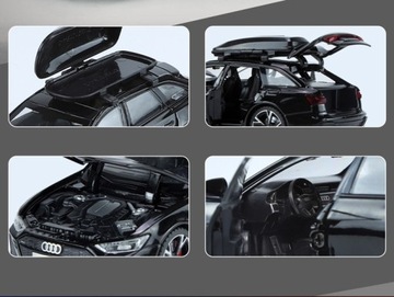 Модель Audi RS6 C8 1:32, открывающиеся двери, светодиодный звук