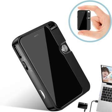 MAGNETYCZNY MINI DYKTAFON SZPIEGOWSKI POŁĄCZENIEM OTG AKTYWACJA GŁOSEM 32GB