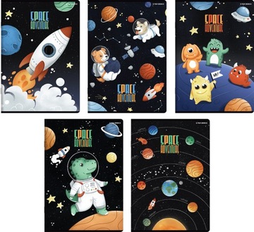 Zeszyt A5 16 kartek TOP-2000 podwójna linia kolorowa Space Adventure