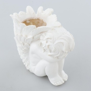 Ваза для цветов со скульптурой ангела, винтажная смола