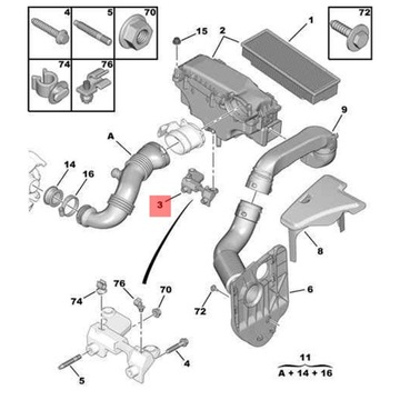 MOCOWANIE FILTRA POWIETRZA CITROEN PEUGEOT 1.6HDI
