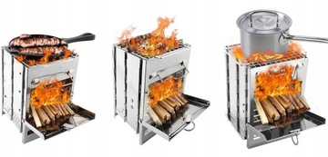 ПОРТАТИВНАЯ ДРОВЯНАЯ ПЕЧЬ ТУРИСТИЧЕСКАЯ ПЕЧЬ ДЛЯ КЕМПИНГА + СУМКА + ПИЛА