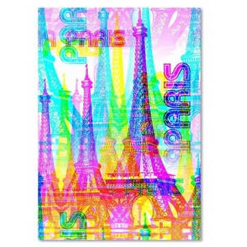Obraz na płótnie 70x100 kolorowy paryż paris