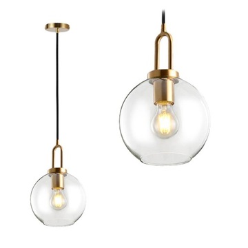 LAMPA SUFITOWA WISZĄCA SZKLANA KULA 25 CM GOLD APP630