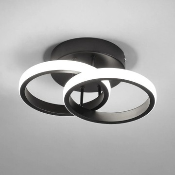 LAMPA SUFITOWA PLAFON LED NOWOCZESNA CZARNA 22W 6500K DO SALONU