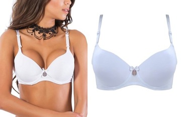 Intimidao gładki biustonosz super MAX push up / biały / 90 D