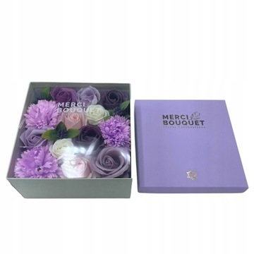 Kwadratowy Mydlany Flower Box - Lawenda