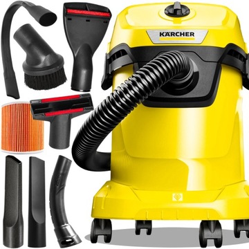 НОВЫЙ ПРОМЫШЛЕННЫЙ ПЫЛЕСОС БЕЗРЕШЕНКА WD3 KARCHER НАБОР ВСАСЫВАЮЩИХ РЕЗОК XXL