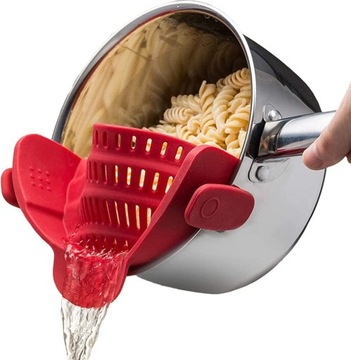 Adjustable silicone clip filter for pots and bowls