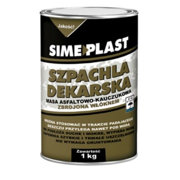 Masa asfaltowo kauczukowa szpachla dekarska 1kg zbrojona włóknem SIMEPLAST