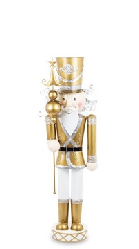 Золотисто-белая металлическая фигурка Щелкунчик