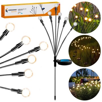 Lampa solarna wbijana Vergionic czarny 70 cm 2szt.