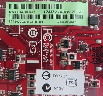 Графика AMD Fire Pro V4800, 1 ГБ GDDR5, 128 бит