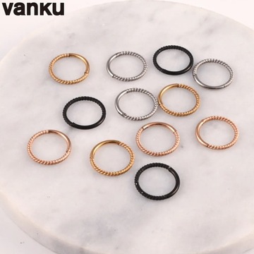 Vanku-Anillo de Nariz de segmento con bisagras, Clicker de pezón,