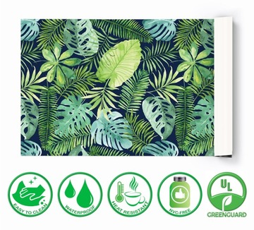 Защитный коврик для офиса 120х60 листья Монстеры