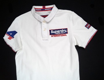 SUPERDRY MARKOWA BIAŁA KOSZULKA POLO - S