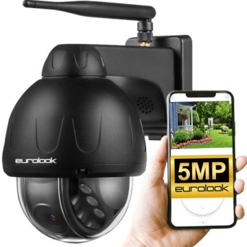WiFi Ip Smart venkovní otočná kamera 5MPx 5MP Černá, kovové pouzdro