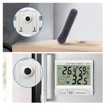 БЕСПРОВОДНАЯ ПОГОДНАЯ СТАНЦИЯ ПОГОДА ГИГРОМЕТР ТЕРМОМЕТР МАГНИТНЫЙ ДАТЧИК