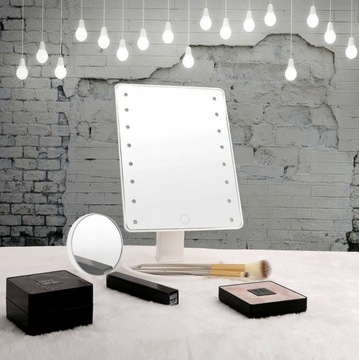 КОСМЕТИЧЕСКОЕ ЗЕРКАЛО С ПОДСВЕТКОЙ ДЛЯ МАКИЯЖА 16 СВЕТОДИОДОВ, РЕГУЛИРУЕМОЕ