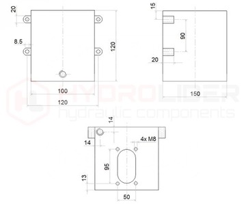 ДВУХСТОРОННИЙ ГИДРАВЛИЧЕСКИЙ РУЧНОЙ НАСОС 25см3 С БАКОМ 1Л БАДЕСТНОСТЬ