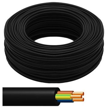 KABEL okrągły ZIEMNY przewód POLSKI czarny YKY 3x1,5 żo 0,6/1kV za metr