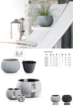 БЕТОННАЯ ЧАША вазон черный бетон диаметр 180мм (DKB180-B411) Prosperplast