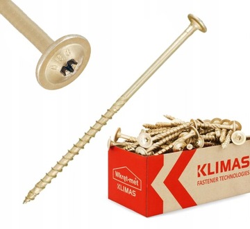 WKRĘTY CIESIELSKIE DO DREWNA TORX 6x120 WKRET-MET KLIMAS TALERZOWE 50szt.