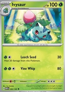 Oryginalna Karta Pokemon MEW 151 - Ivysaur (MEW 002)