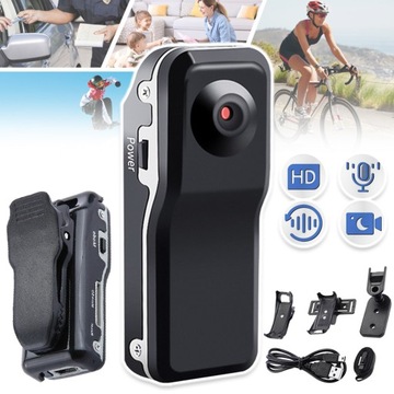 MINI KAMERA HD REJESTRATOR WIDEO Z KLIPSEM DO NAGRYWANIA, MONITOROWANIA